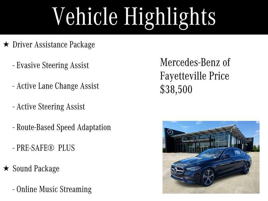 used 2023 Mercedes-Benz C-Class car, priced at $38,500