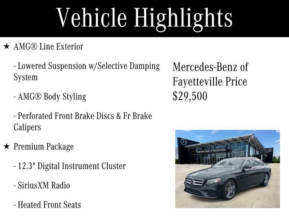 used 2020 Mercedes-Benz E-Class car, priced at $29,500