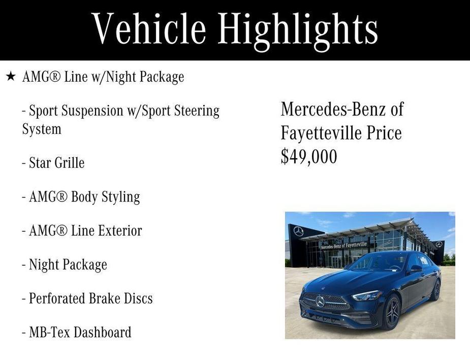 used 2024 Mercedes-Benz C-Class car, priced at $49,000