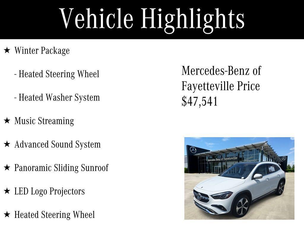 used 2025 Mercedes-Benz GLA 250 car, priced at $47,541