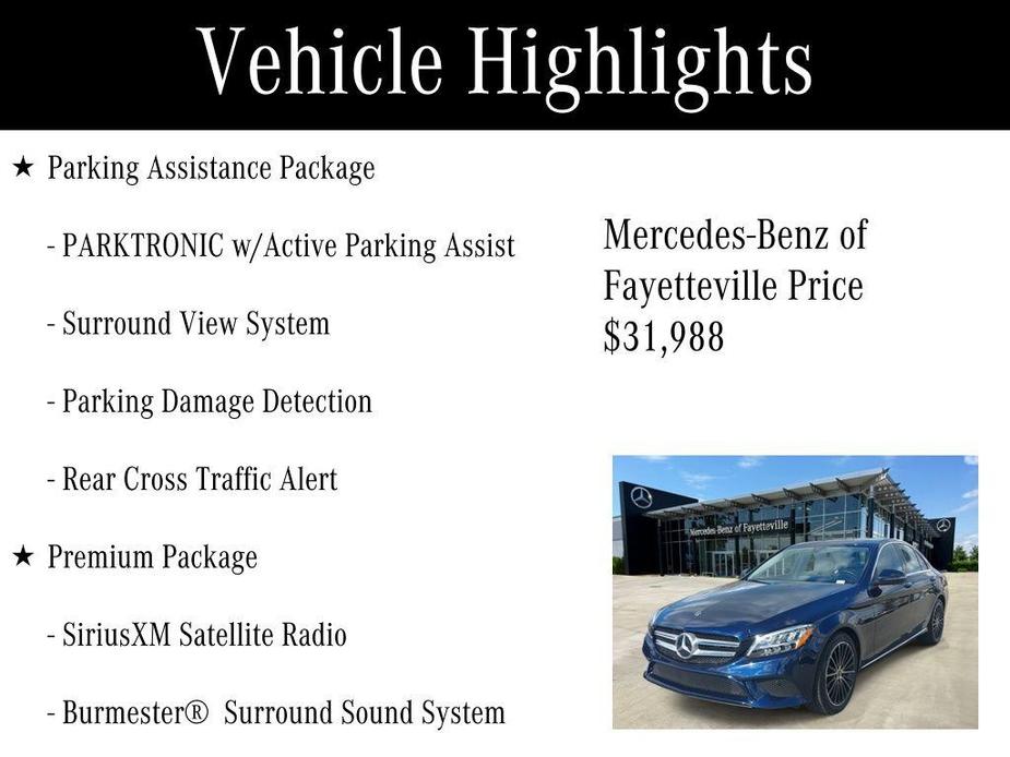 used 2021 Mercedes-Benz C-Class car, priced at $31,988