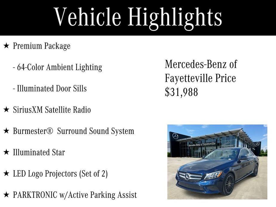 used 2021 Mercedes-Benz C-Class car, priced at $31,988