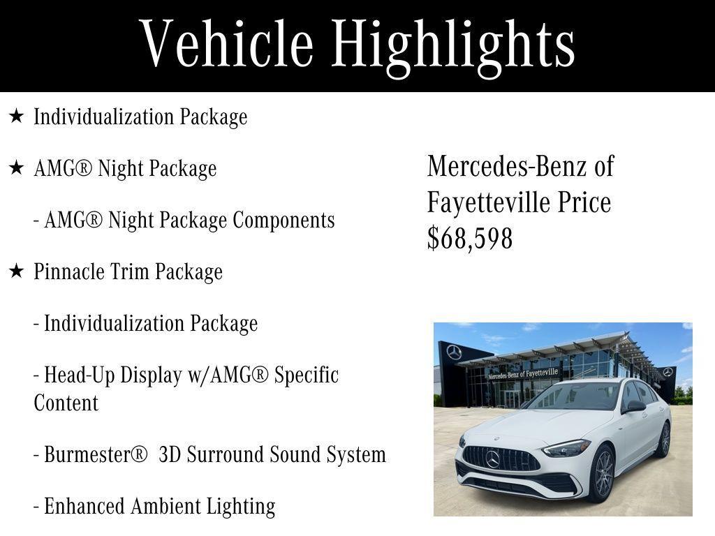 used 2025 Mercedes-Benz AMG C 43 car, priced at $68,598