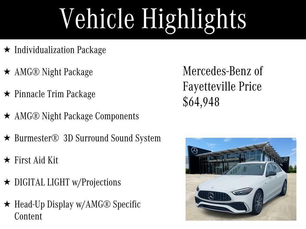 used 2025 Mercedes-Benz AMG C 43 car, priced at $64,948