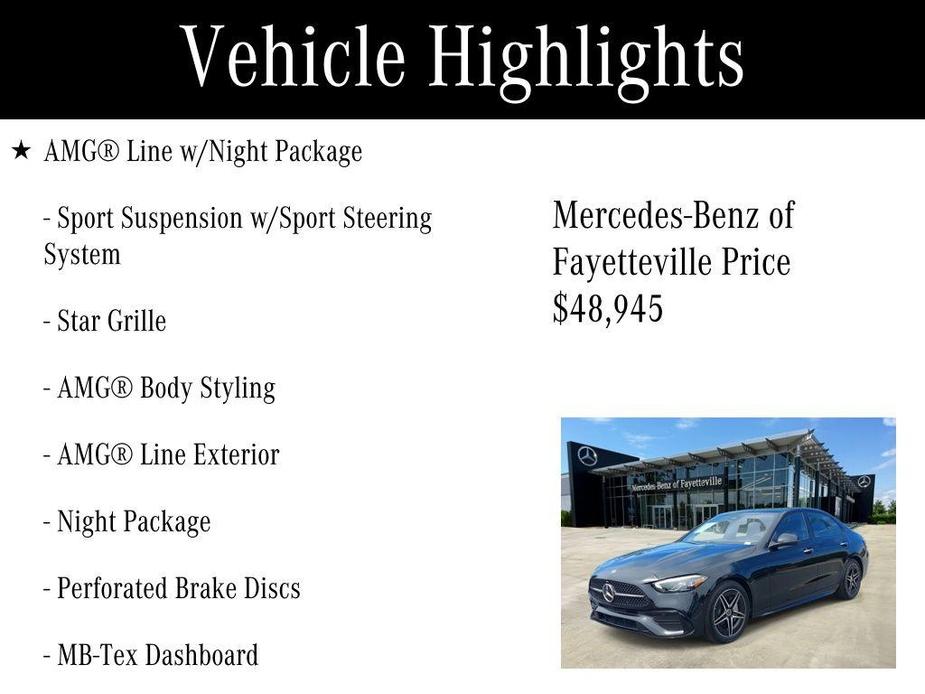 used 2024 Mercedes-Benz C-Class car, priced at $48,945