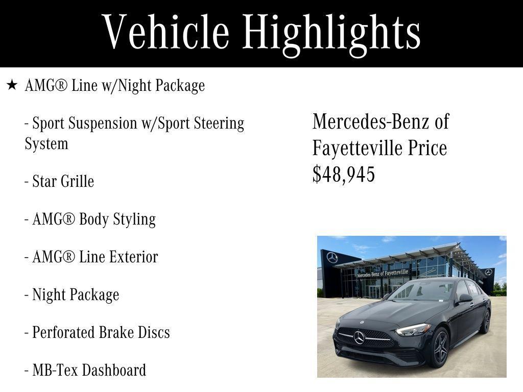 used 2024 Mercedes-Benz C-Class car, priced at $48,945