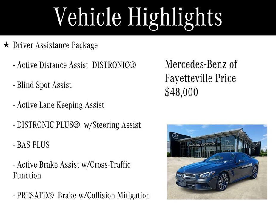 used 2019 Mercedes-Benz SL 450 car, priced at $48,000