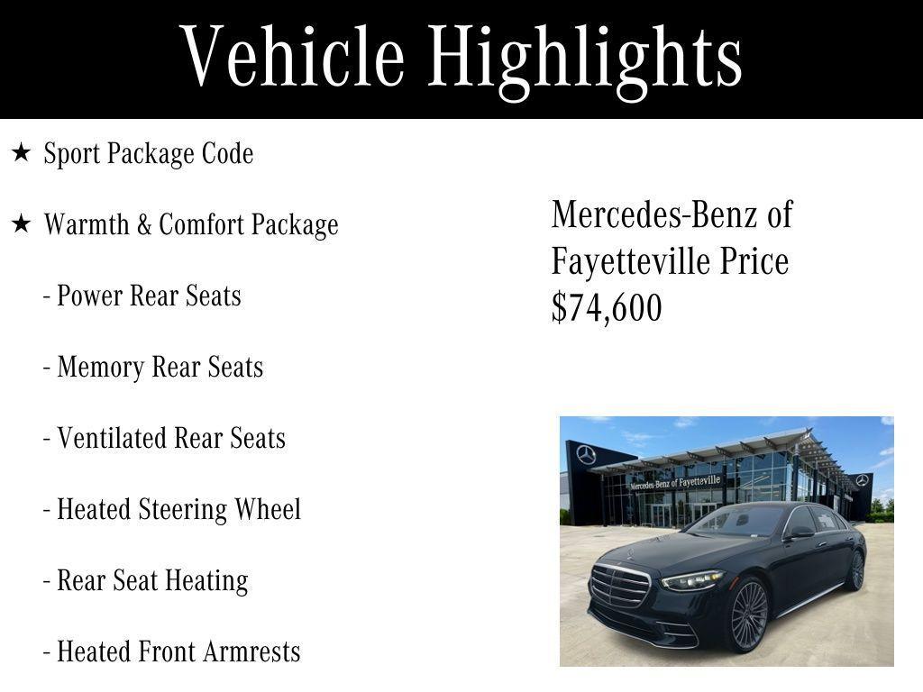 used 2022 Mercedes-Benz S-Class car, priced at $74,600