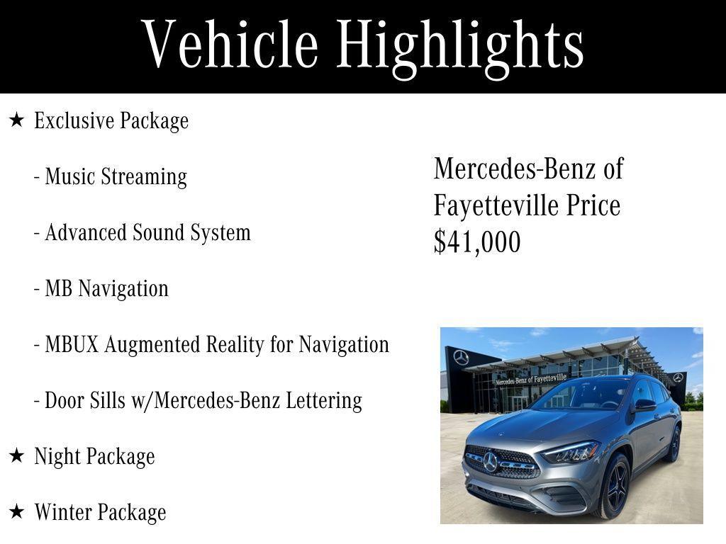 used 2025 Mercedes-Benz GLA 250 car, priced at $41,000