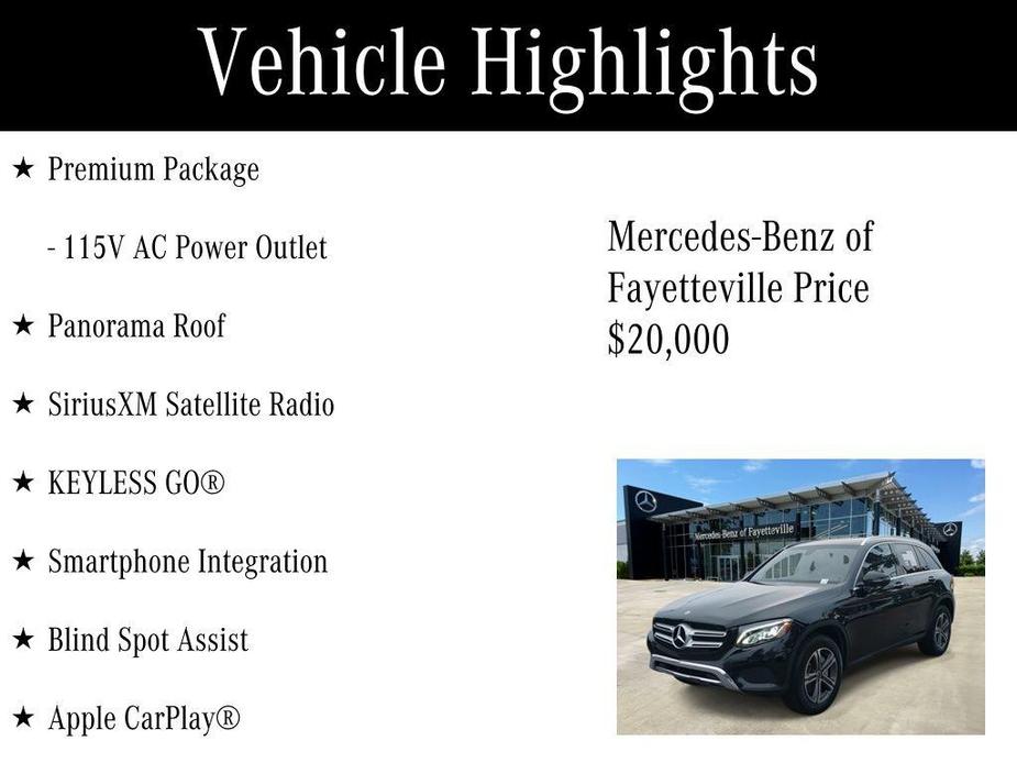 used 2018 Mercedes-Benz GLC 300 car, priced at $20,000