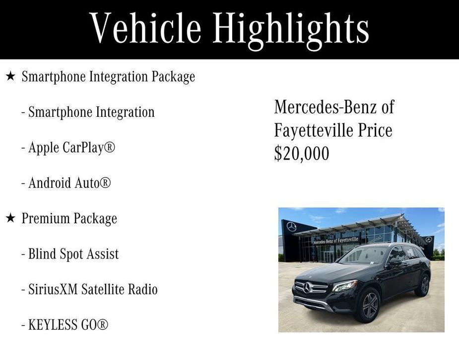 used 2018 Mercedes-Benz GLC 300 car, priced at $20,000