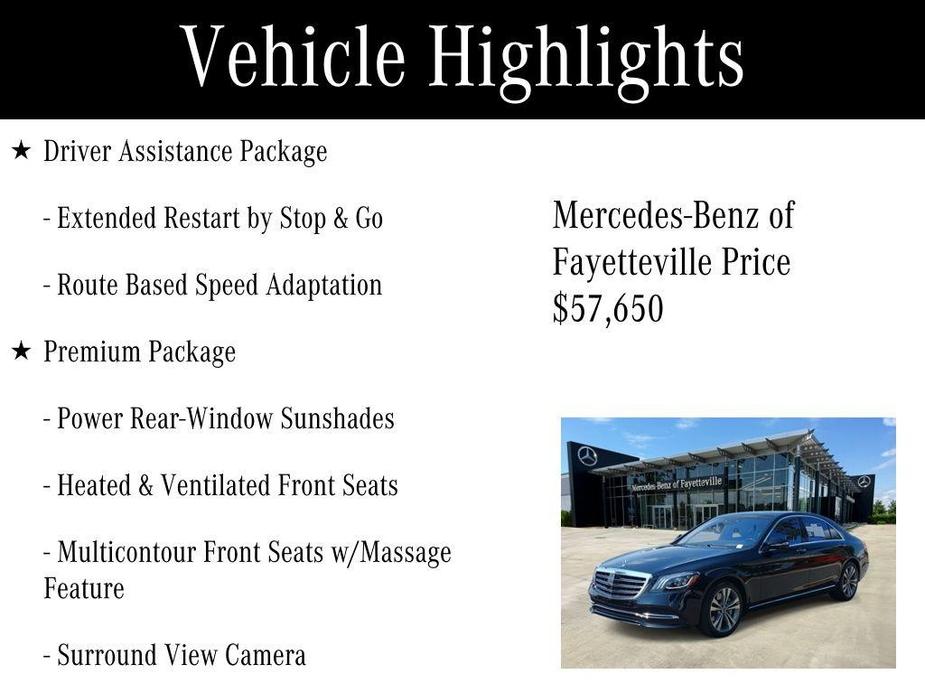 used 2020 Mercedes-Benz S-Class car, priced at $57,650