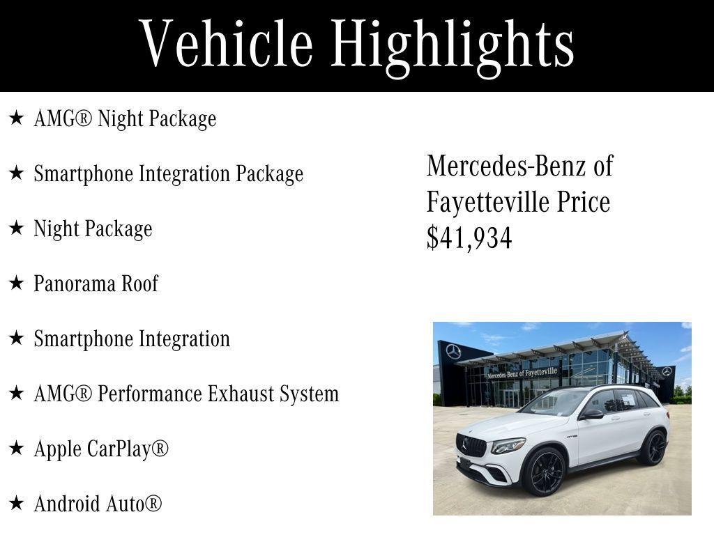 used 2019 Mercedes-Benz AMG GLC 63 car, priced at $41,934