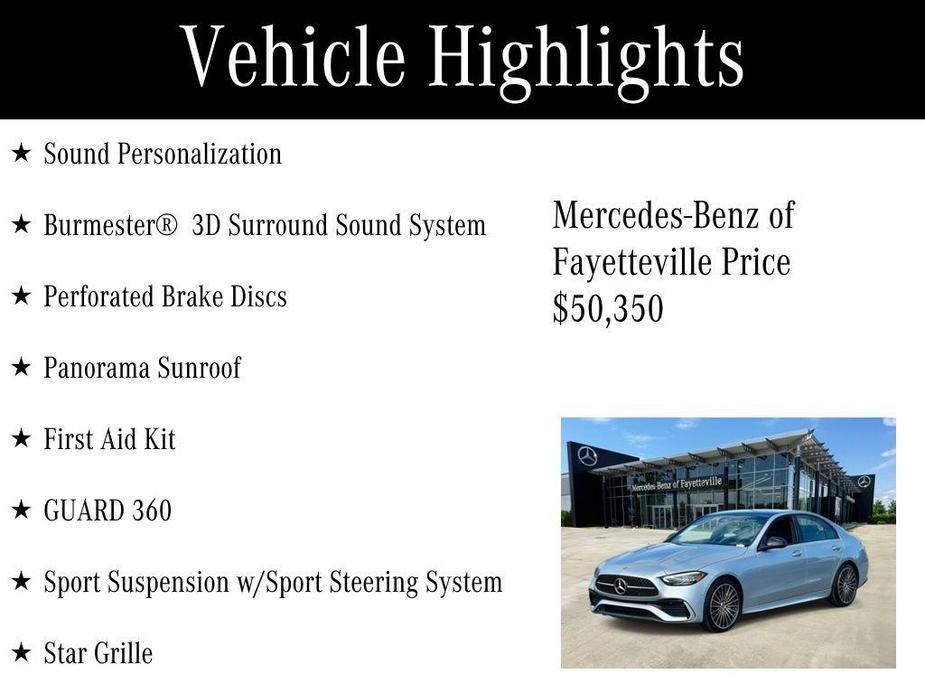 used 2024 Mercedes-Benz C-Class car, priced at $50,350