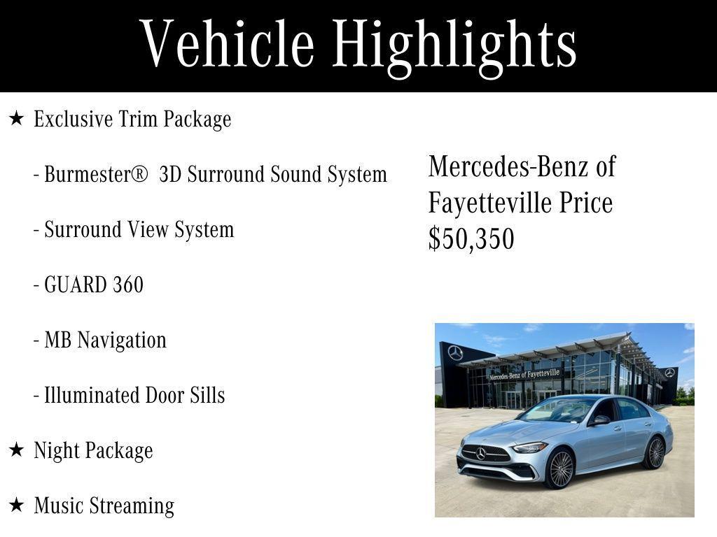 used 2024 Mercedes-Benz C-Class car, priced at $50,350