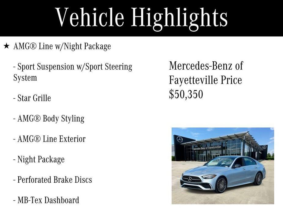 used 2024 Mercedes-Benz C-Class car, priced at $50,350