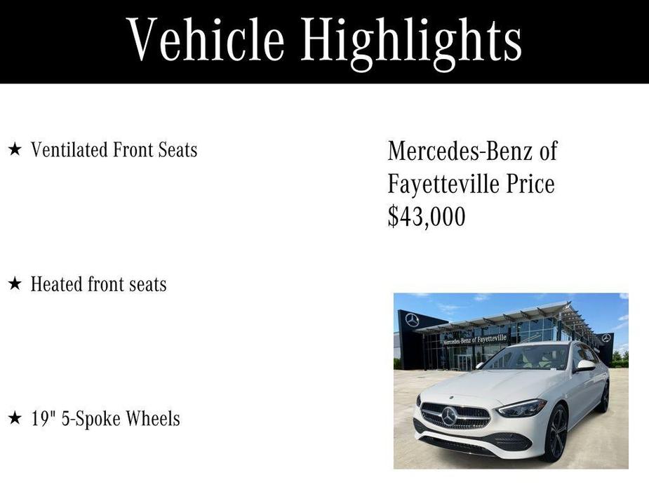 used 2024 Mercedes-Benz C-Class car, priced at $43,000