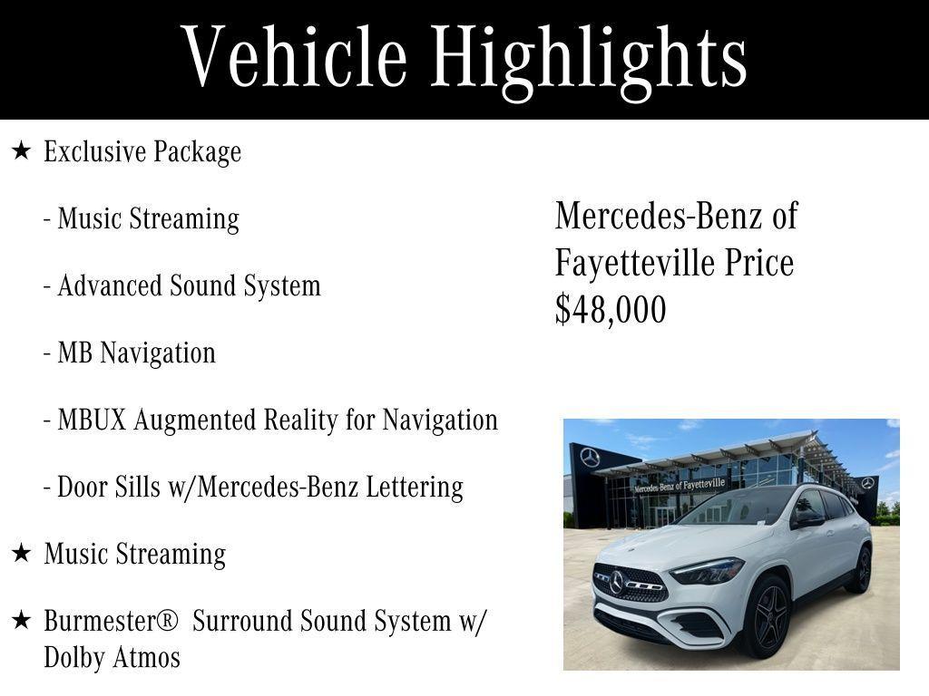 used 2025 Mercedes-Benz GLA 250 car, priced at $48,000