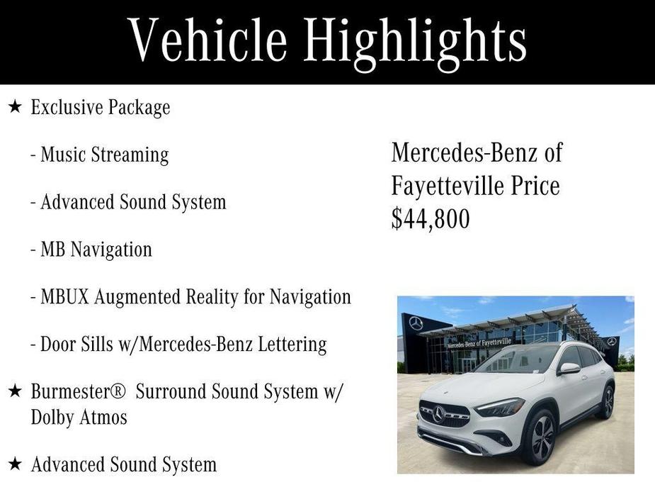 used 2025 Mercedes-Benz GLA 250 car, priced at $44,800