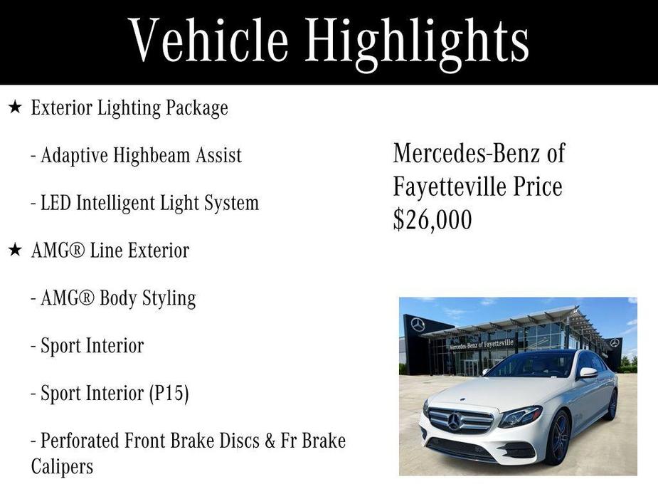 used 2019 Mercedes-Benz E-Class car, priced at $26,000