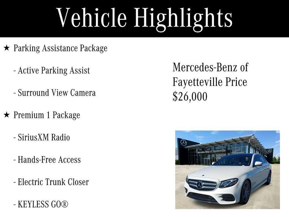 used 2019 Mercedes-Benz E-Class car, priced at $26,000