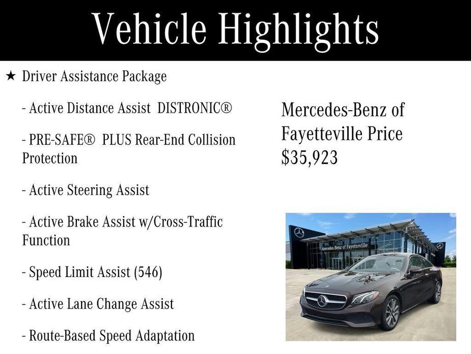 used 2020 Mercedes-Benz E-Class car, priced at $35,923