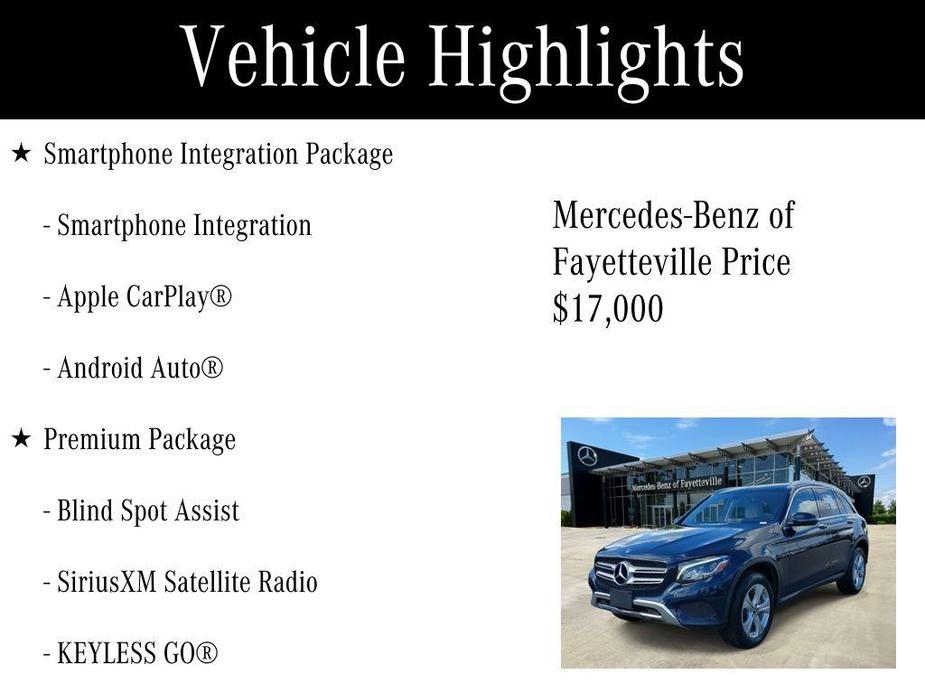 used 2018 Mercedes-Benz GLC 300 car, priced at $17,000