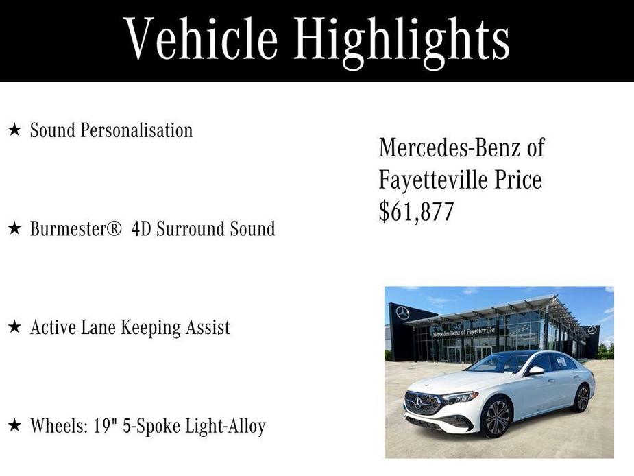 used 2024 Mercedes-Benz E-Class car, priced at $61,877