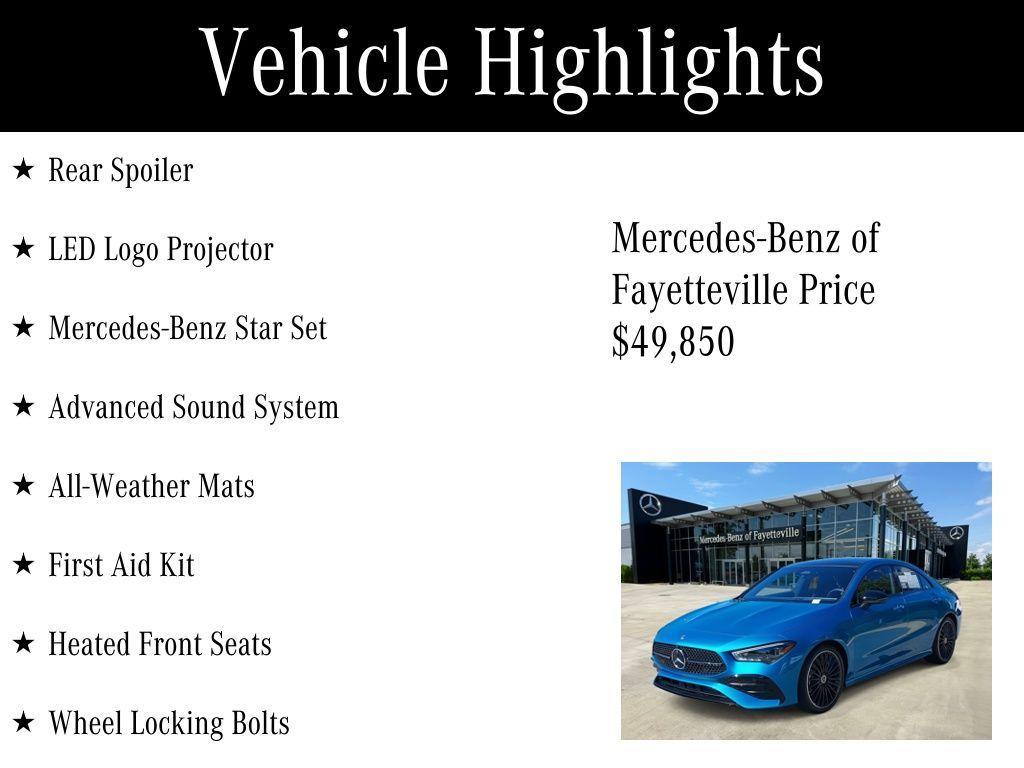 used 2025 Mercedes-Benz CLA 250 car, priced at $49,850