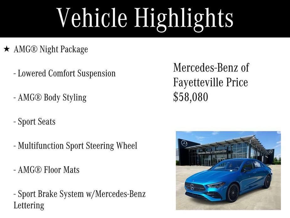 used 2025 Mercedes-Benz CLA 250 car, priced at $58,080