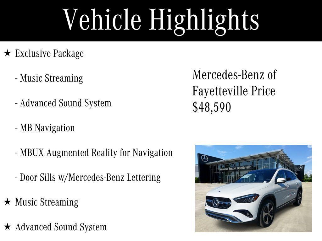 used 2025 Mercedes-Benz GLA 250 car, priced at $48,590