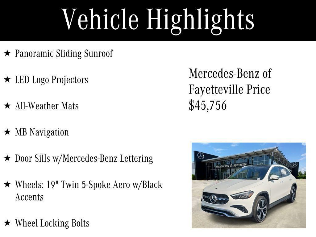 used 2025 Mercedes-Benz GLA 250 car, priced at $45,756