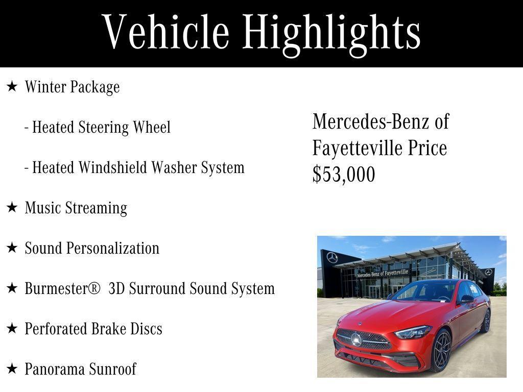 used 2024 Mercedes-Benz C-Class car, priced at $53,000