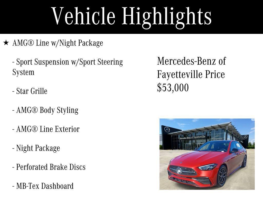 used 2024 Mercedes-Benz C-Class car, priced at $53,000