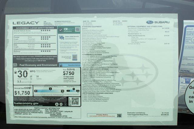 new 2025 Subaru Legacy car, priced at $28,400