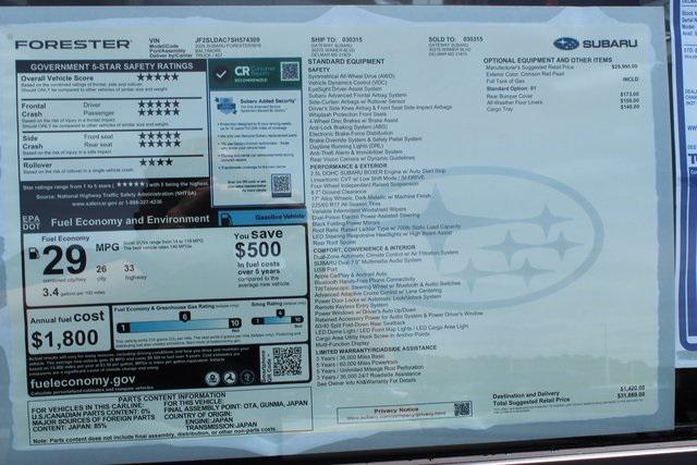 new 2025 Subaru Forester car, priced at $30,889
