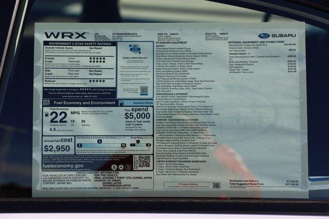 new 2024 Subaru WRX car, priced at $34,049