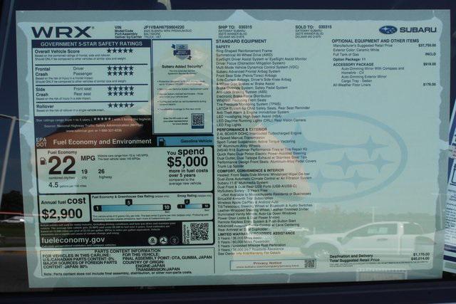 new 2025 Subaru WRX car, priced at $37,689