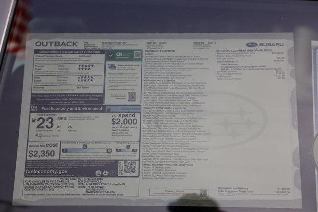 new 2024 Subaru Outback car, priced at $40,710