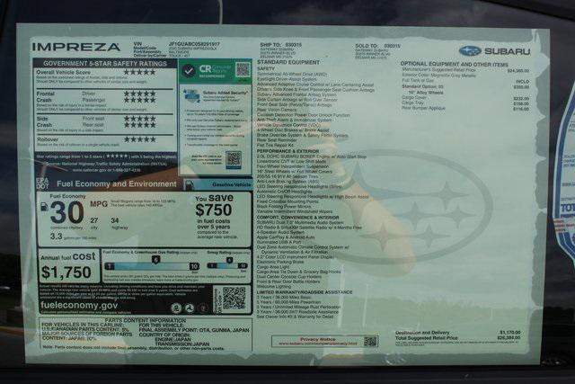 new 2025 Subaru Impreza car, priced at $25,266