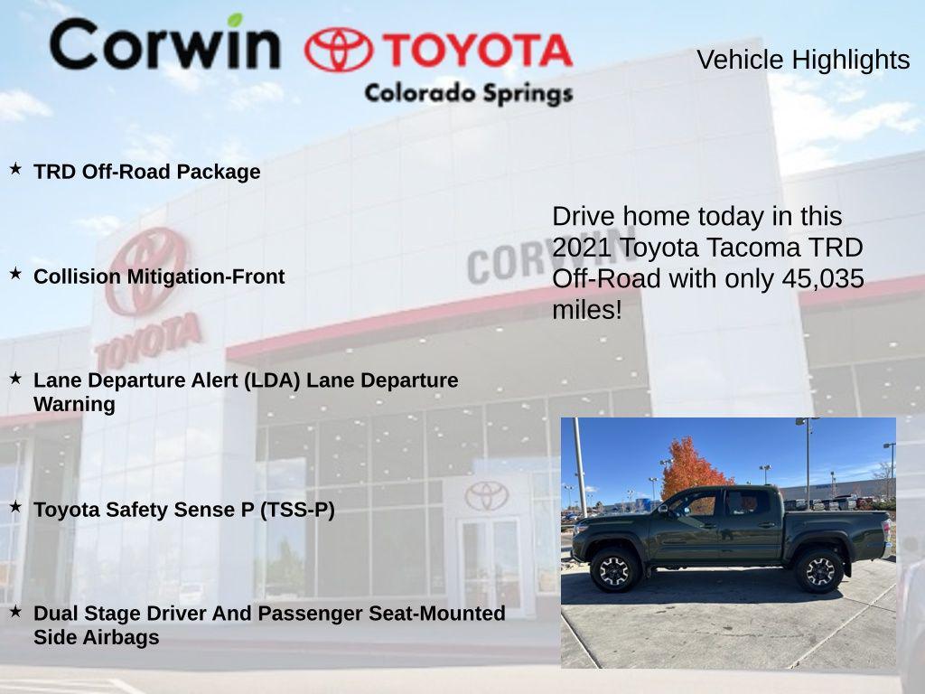 used 2021 Toyota Tacoma car, priced at $37,000