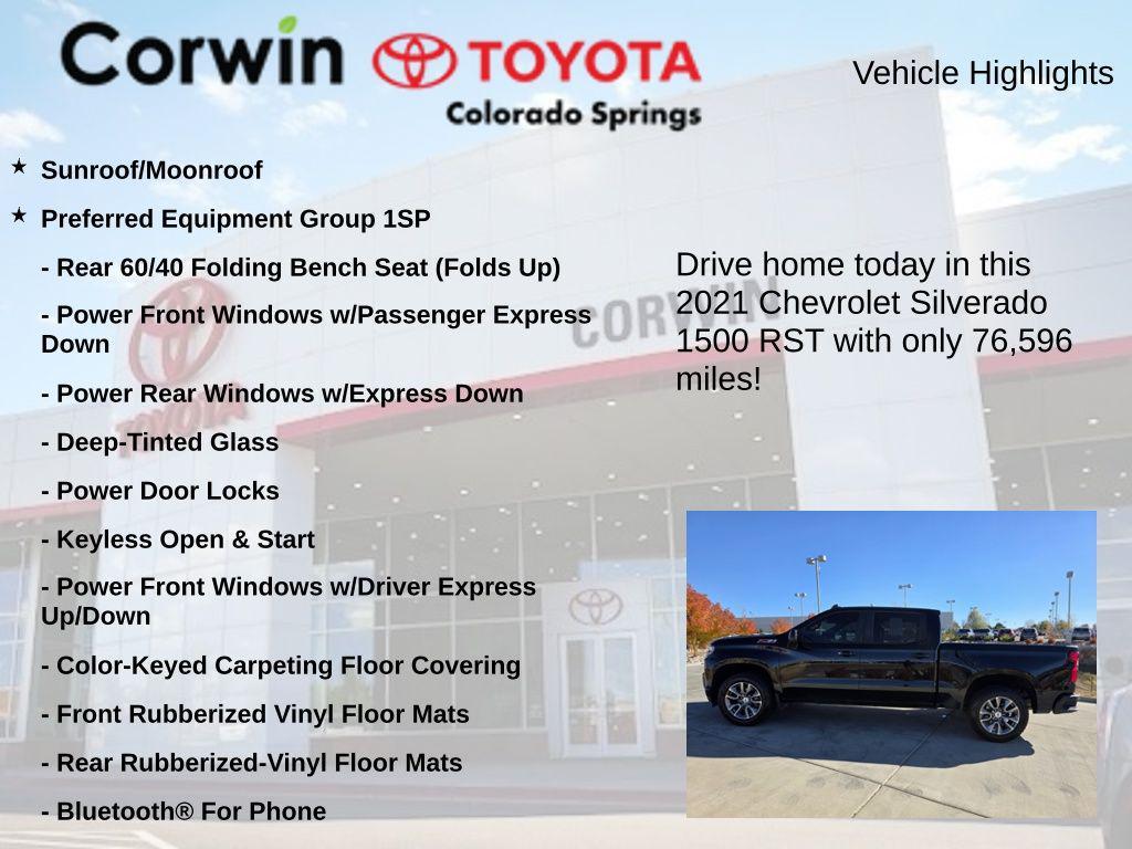 used 2021 Chevrolet Silverado 1500 car, priced at $34,500