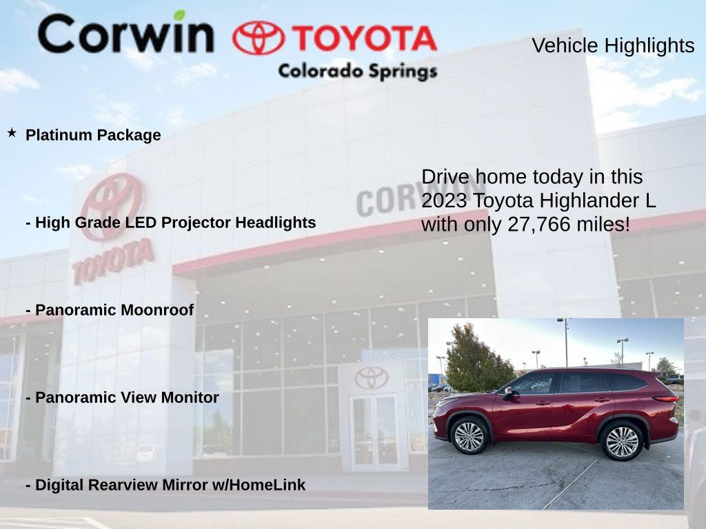 used 2023 Toyota Highlander car, priced at $43,500