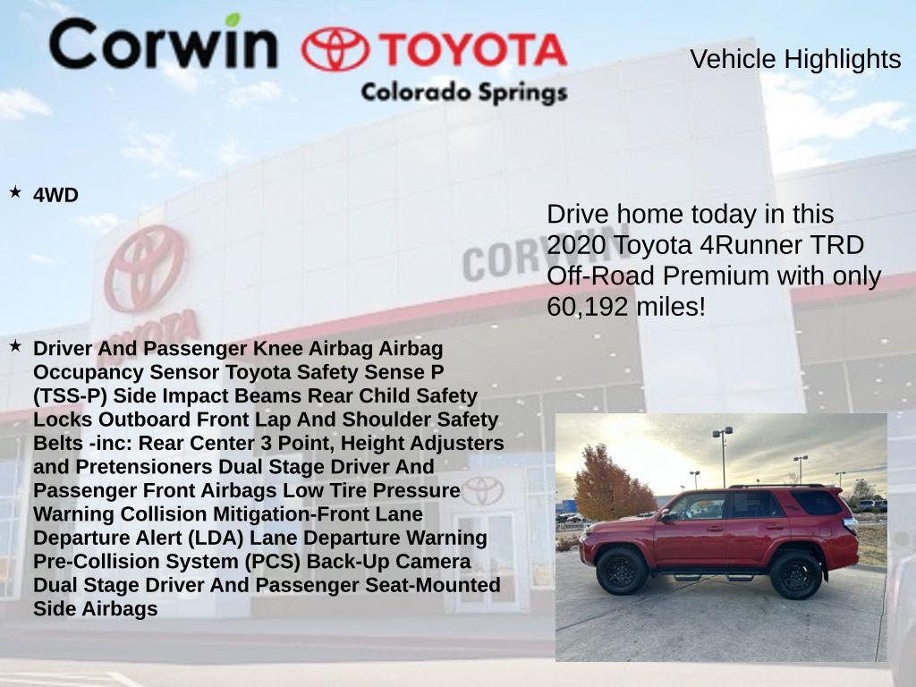 used 2020 Toyota 4Runner car, priced at $37,000