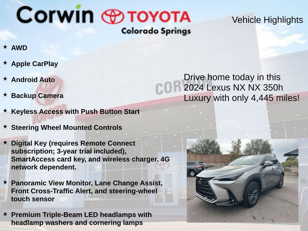 used 2024 Lexus NX 350h car, priced at $49,000