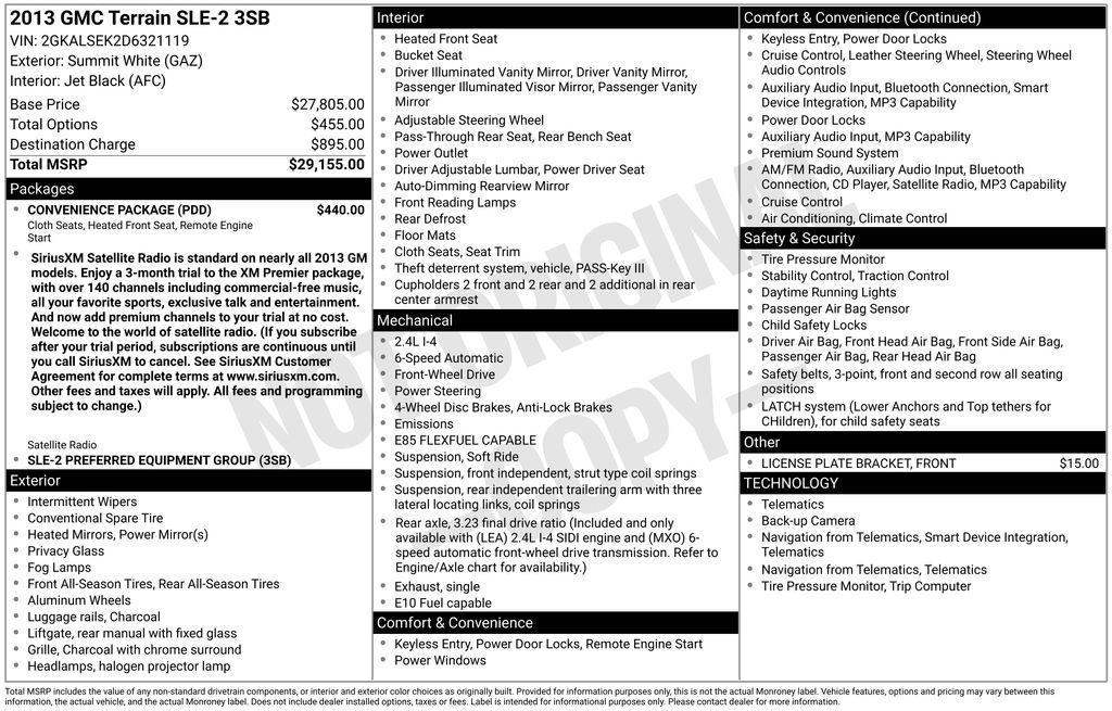 used 2013 GMC Terrain car, priced at $9,500