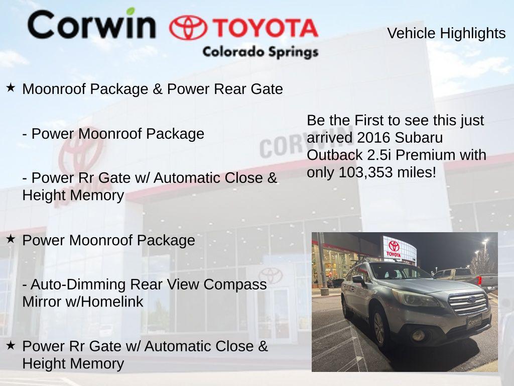 used 2016 Subaru Outback car, priced at $13,500