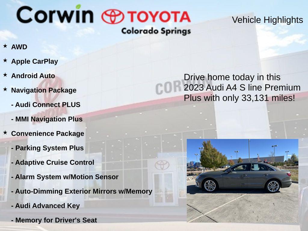 used 2023 Audi A4 car, priced at $30,000