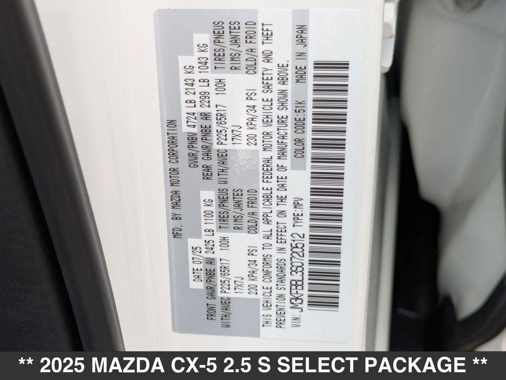 new 2025 Mazda CX-5 car, priced at $32,720