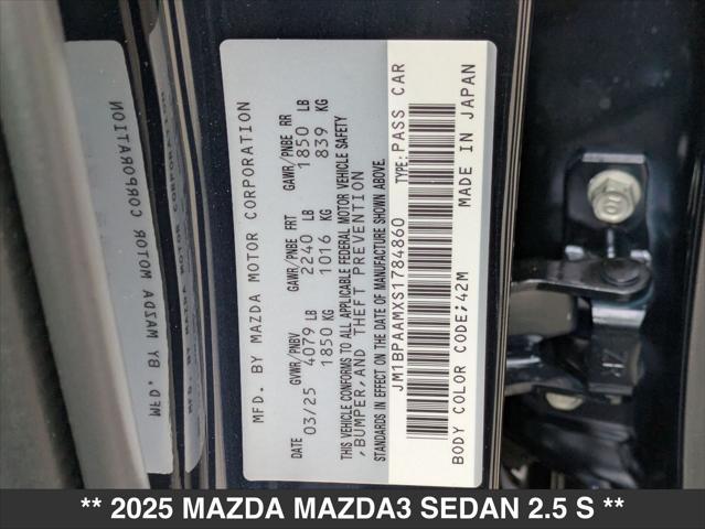 new 2025 Mazda Mazda3 car, priced at $25,335